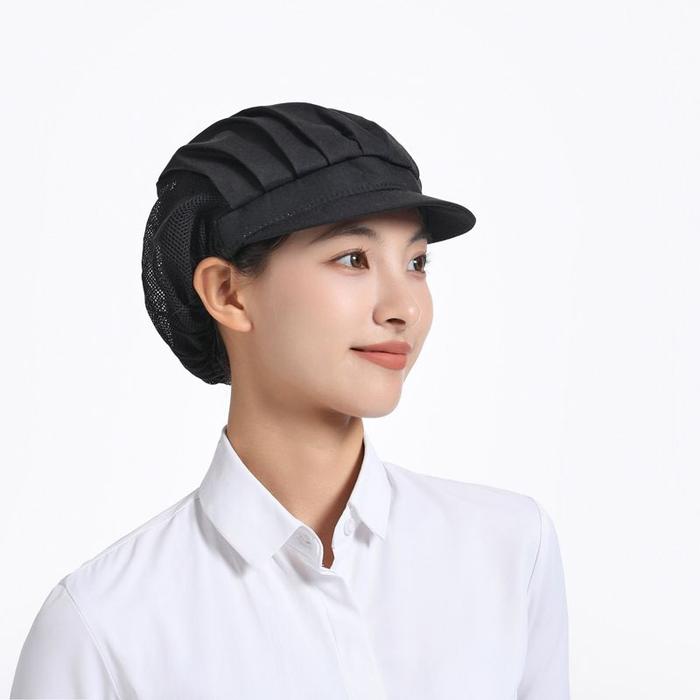 Gambar Topi Koki Chef Hair Net Jaring Chef Hat Kitchen Food Service - Black dari Mireading undefined Tokopedia