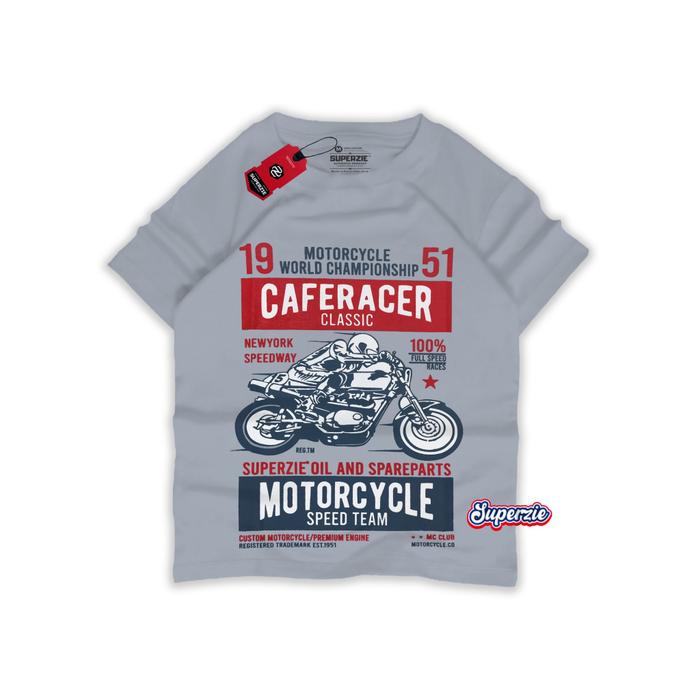Gambar KAOS ANAK COWOK CEWEK ANAK LAKI LAKI PEREMPUAN CAFERACER CLASIC ABU GREY - Abu-abu, S dari Maximof Klontong undefined 5 Tokopedia