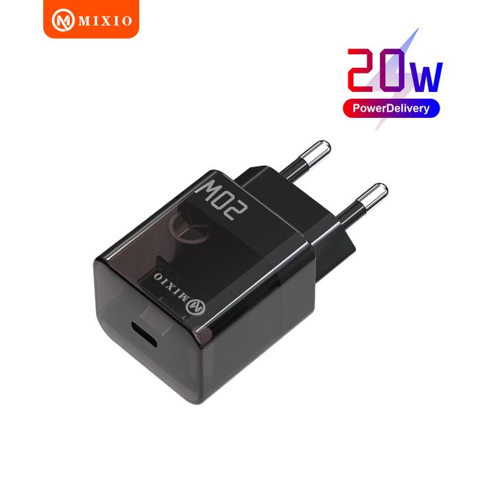 Gambar MIXIO MC-02 TRANSPARANT USB-C 20W Power Adapter Charger for iPhone & Android Wall Charger PowerPort Fast Charging PD - MC02 Transparan dari MIXIO undefined Tokopedia