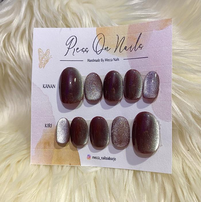 Gambar Kuku Palsu || Press On Nails - Short Almond, XS dari Mecca_Nails undefined Tokopedia