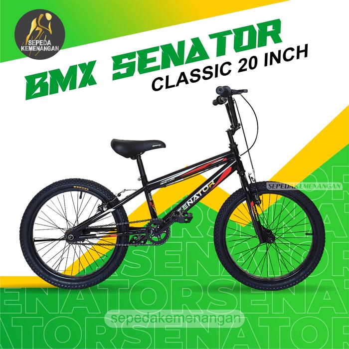 Gambar SEPEDA BMX SENATOR CLASSIC UKURAN 20 INCH - BLACK / HITAM dari SepedaKemenangan undefined Tokopedia