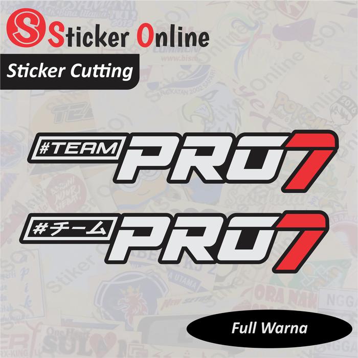 Gambar Stiker PRO 7 Team / Kanji | Sticker Cutting PRO7 Team / Kanji Mobil - FullWarnaTeam, Panjang 20cm dari Sticker Online SO undefined Tokopedia