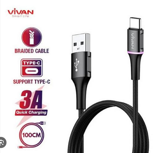 Gambar VIVAN USB A to Micro USB / Type C / Lightning Fast Charging Cable Data - Type C, 1 meter dari Bima Accessories Jimbaran Bali undefined Tokopedia
