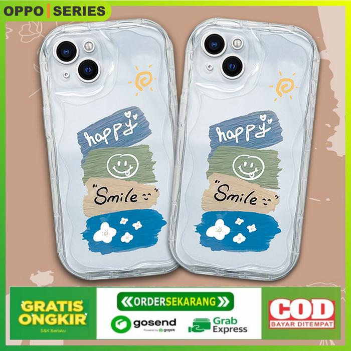 Gambar Case Oppo A5s A7 F9 A11k A12 A5 A9 2020 A15 A15s A16 A16s A17 A17k A18 A38 A57 A77S Softcase Transparan Motif Happy Smile Soft Wave Edge Phone Casing Cover - Happy Smile, Oppo A17 dari IMPORTIR55 undefined Tokopedia