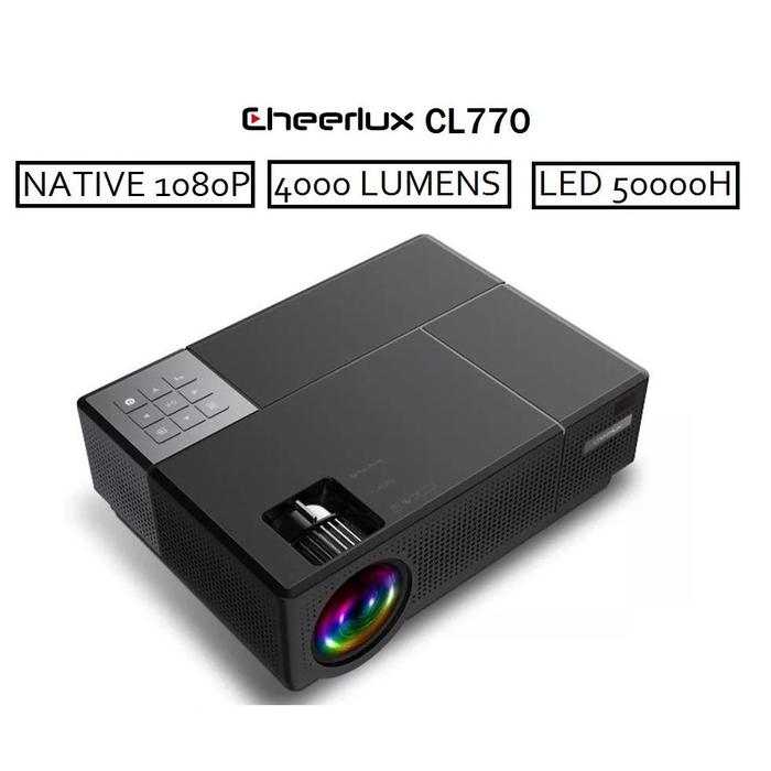Gambar CHEERLUX CL770 - Home Projector 1080P Native Full HD - 4000 Lumens - dari KEANE TEKNIK undefined Tokopedia