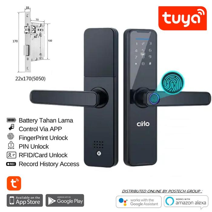 Gambar Smart Door Lock Fingerprint Pin Card dan Applikasi Smartphone Doorlock - CARD/PIN dari postech bandung undefined Tokopedia