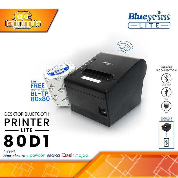 Gambar PRINTER THERMAL KASIR BLUEPRINT BP-LITE80D1 USB + Bluetooth + RJ11 dari Techno Computer Bali undefined Tokopedia