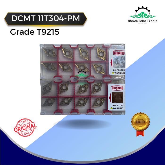 Gambar INSERT DCMT 11T304-PM GRADE T9215 / DCMT 11T308-PSF GRADE T9225 - MERK TUNGALOY- Insert Pahat Bubut - Pisau Pahat - Baru - Original - Mata Bubut - Insert Potong - Pahat Kupas - Pahat Mata Bubut - Mata Pisau - 11T304-PM/T9215 dari Nusantara Teknik Cutting Tools undefined Tokopedia
