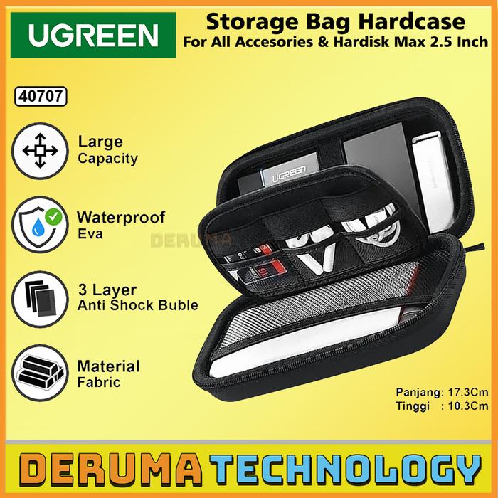 Gambar UGREEN Travel Storage Hard Case Bag Pouch Tas Tempat Penyimpang Aksesoris Gadget Kabel Charger Adaptor SD Card Jam Tangan Earphone TWS Tahan Air Waterproof Eva 50903 - UGREEN 40707 dari DERUMA TECHNOLOGY OFFICIAL undefined Tokopedia