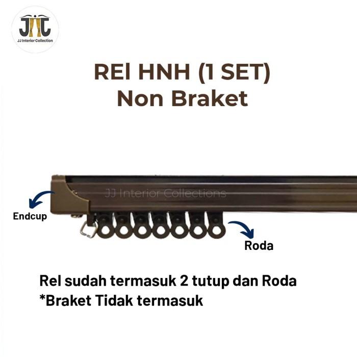 Gambar Rel Kotak Gorden Full Set Rel HnH Rel Roda Batang Gorden Vitrase - Rel HnH - Coklat Non Brak, 190cm dari JJ Interiorr undefined Tokopedia