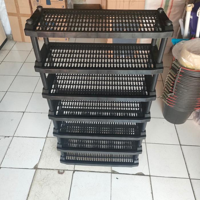 Gambar Rak Sepatu Plastik Hitam susun 7(grab/gojek) - Hitam dari MARVELL HOUSEWARE undefined Tokopedia