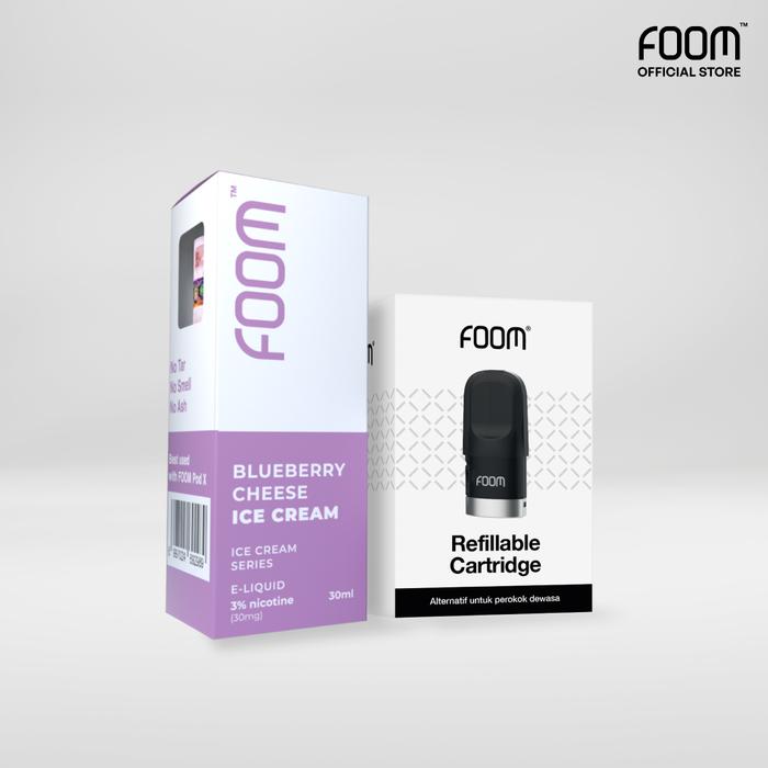 Gambar Paket Bulanan FOOM Cartridge + Liquid Ice Cream Series - Blueberry IC dari FOOM LAB GLOBAL undefined Tokopedia