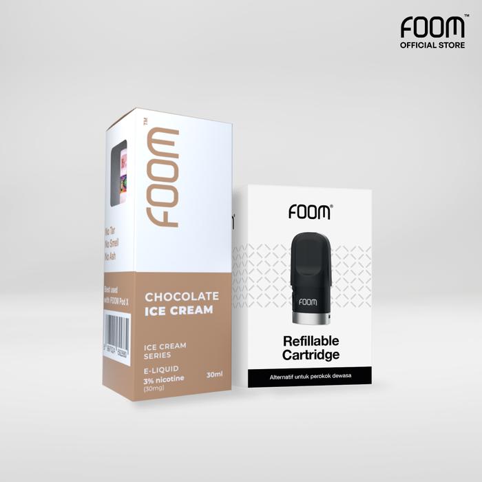 Gambar Paket Bulanan FOOM Cartridge + Liquid Ice Cream Series - Chocolate IC dari FOOM LAB GLOBAL undefined Tokopedia