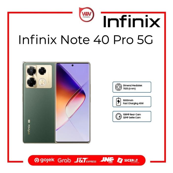 Gambar Hp Infinix Note 40 Pro 5G Ram 8GB Internal 256GB Garansi Resmi - Green dari wwponsel undefined Tokopedia