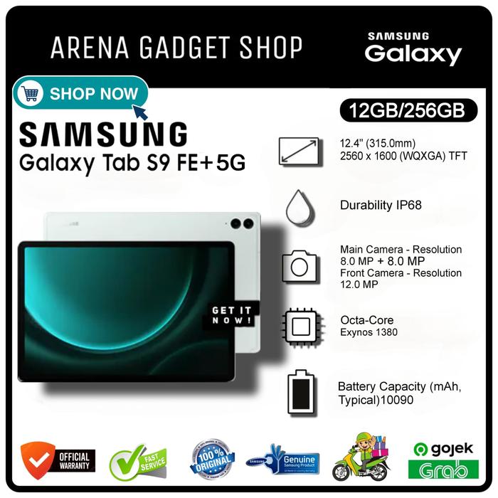Gambar Samsung Galaxy Tab S9 FE Plus S9FE+ 5G Ram 12/256Gb 12,4" New Garansi Resmi Samsung SEIN Indonesia S9 FE+ - Green, Ram 12/256GB dari ArenaGadgetShop undefined Tokopedia