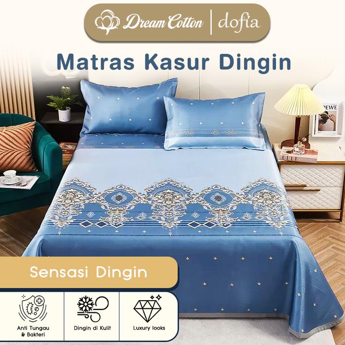 Gambar Dreamcotton Matras Protector Dingin, Matras Kasur, Matras Pelindung Kasur Dingin & Sehat, Anti Alergi, Anti Panas - Dark Blue, Queen 1,6x2,3m dari Dreamcotton undefined Tokopedia