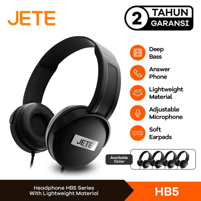 Gambar Headset | Headphone JETE HB5 Stereo Sound Deep Bass - Garansi 2 Tahun - Gold dari JETE Indonesia Mall undefined Tokopedia
