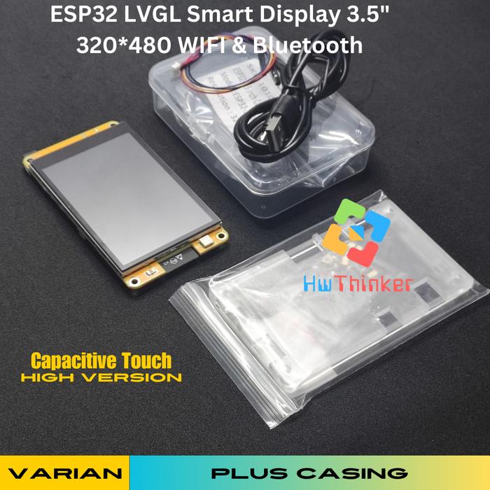 Gambar Board ESP32-3248S035 ESP32 WROOM-32  WIFI Bluetooth LVGL Smart Display HMI 3.5 Inch IPS LCD TFT Graphic  Capacitive Touch Screen - Plus Casing dari HwThinker undefined Tokopedia