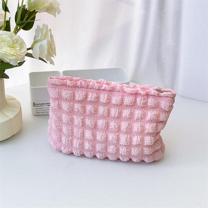 Gambar Korean Make Up Pouch Aesthetic Import - Tas Kosmetik Skincare Wanita - Pink dari Cagalli shop undefined Tokopedia