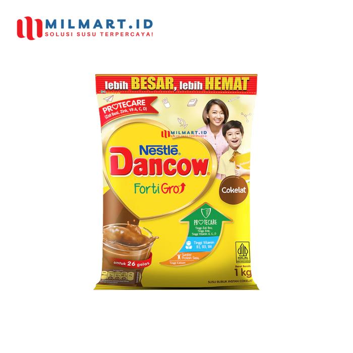 Gambar NESTLE DANCOW FORTIGRO COKLAT/INSTANT 1 KG SUSU BUBUK PERTUMBUHAN ANAK COKELAT 1000G - COKELAT dari milmart.id undefined Tokopedia