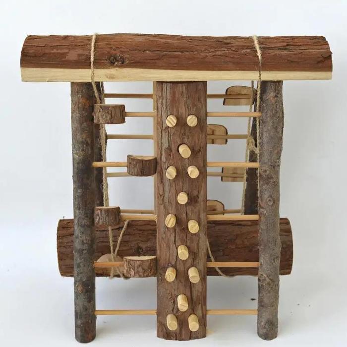 Gambar Wooden Hamster Toys Small Pet Supplies Climbing Ladder Tree Hole Chinc dari Azzure Couture undefined Tokopedia