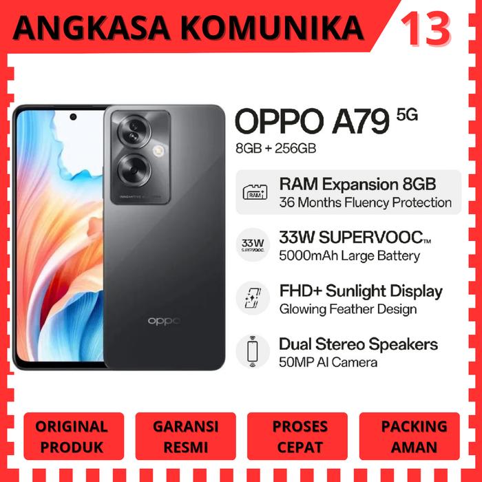 Gambar Oppo A79 5G 8/256Gb(Ram 8Gb Rom 256Gb)Garansi Resmi - Mystery Black dari angkasa komunika13 undefined Tokopedia