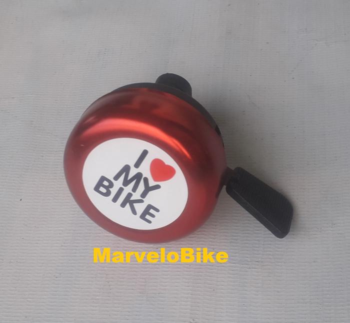 Gambar Bel Sepeda Kring Kring Nyaring i love my bike Inter Alloy - Merah dari MarveloBike undefined Tokopedia