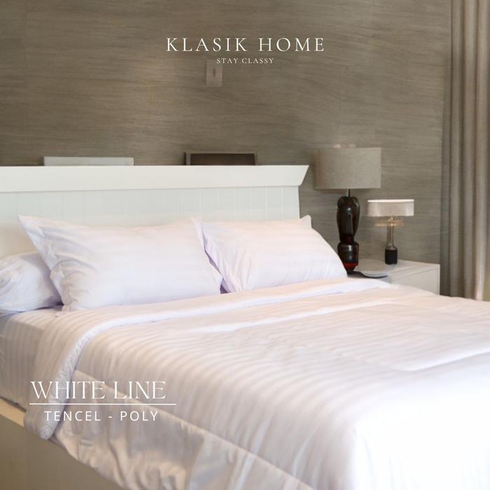 Gambar Hotel Line ( Bedcover Set - Tencel Poly ) - White Line, 200 x 200 x 40 dari Klasik.home undefined Tokopedia