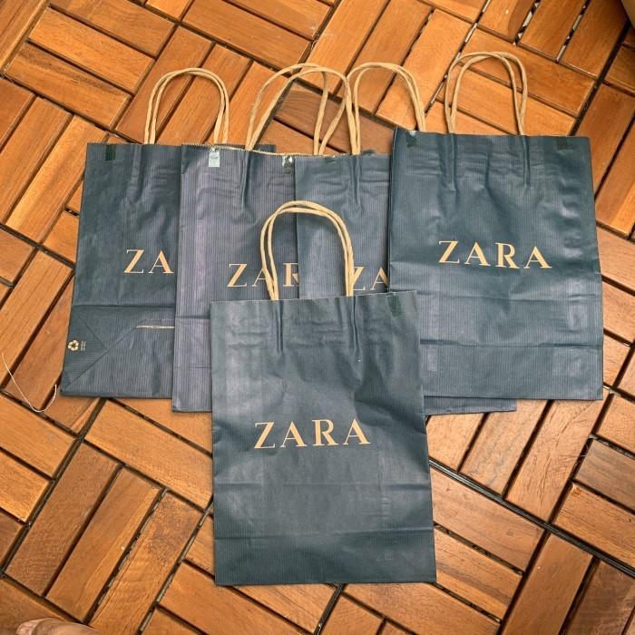 Jual Zara vintage paper bag paperbag tas kantong karton small
