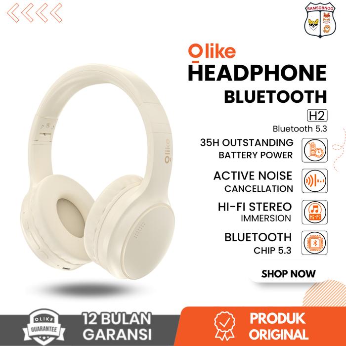 Gambar OLIKE H2 ANC Headphone Bluetooth 5.3 Headset Earphone Wireless - H2-Creamy White dari RAMSOBNOO undefined Tokopedia