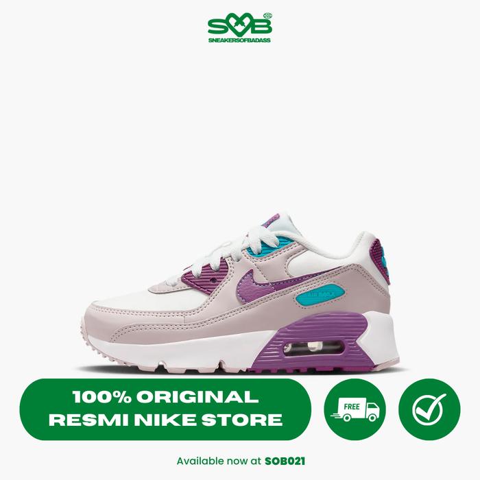 Jual Nike Kids' AIR Max 90 LTR Shoes White/Platinum Violet - Main Image