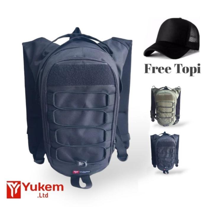 Gambar Tas Ransel sepeda hydropack army tactical pria tas trail adventure motor cross gestrack pria tas ransel kecil pria 10 liter tas olahraga pria - YKJ hitam+topi dari juragan muda.02 undefined Tokopedia