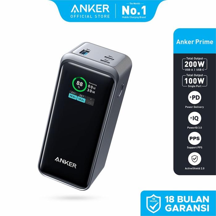 Promo ANKER A1336 - ANKER PRIME 20000mAh Power Bank (200W) - Hitam