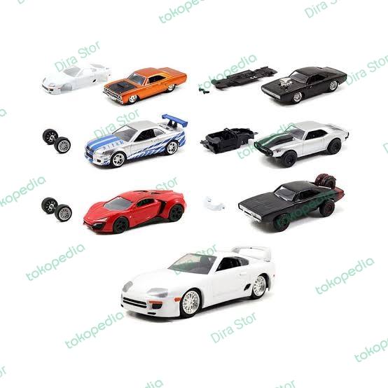 Gambar 1 Set Diecast Jada Fast Furious Build N Collect Supra Nissan Skyline dari Dira Stor undefined Tokopedia