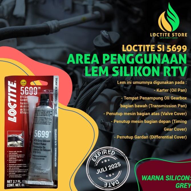 Gambar LEM SILIKON GASKET RTV UNTUK PAKING DAN RADIATOR LOCTITE SI 5699 80ML dari ujujunun undefined Tokopedia