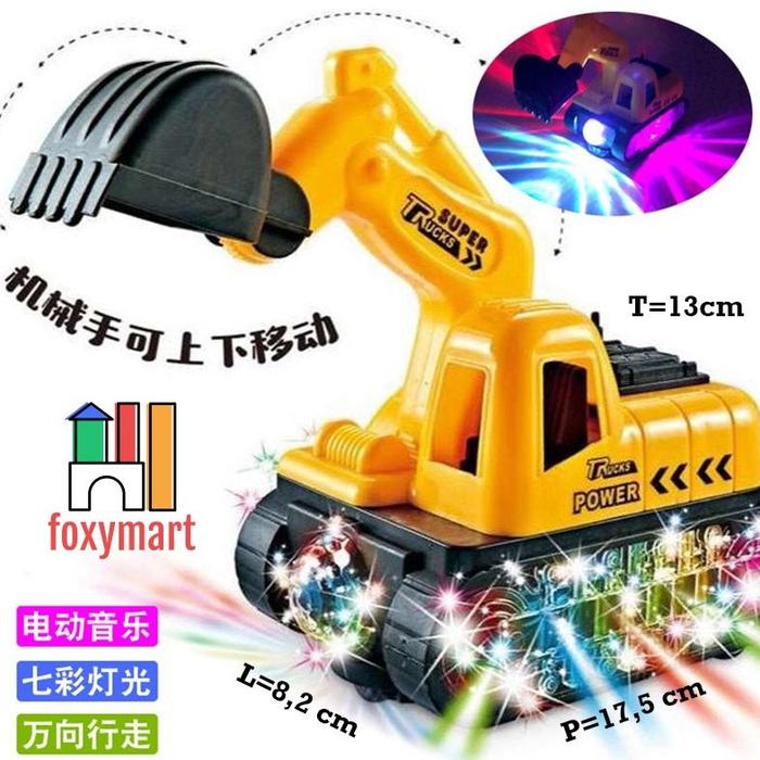 Gambar (BISA COD) Truk tangki lampu Mainan truk tangki bump &go mainan mobil - Excavator + BOX dari leona jayya undefined Tokopedia