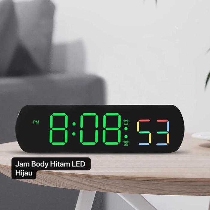 Gambar JD-6639 Jam Alarm Layar LED Besar Digital Jam Alarm Elektronik Jam Meja Jam Timer Hitung Mundur - HITAM LED HIJAU dari grosir acc store undefined Tokopedia