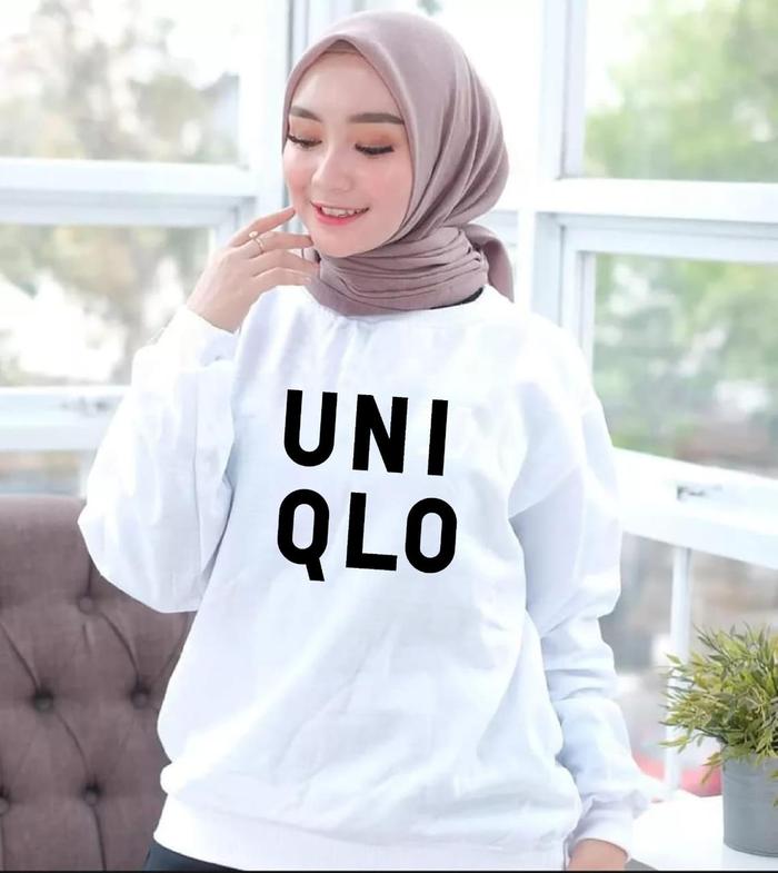 Gambar Baju Atasan Wanita QLO UNE Terlaris-Kaos Distro Cewek Lengan Panjang - Putih, S dari Natural Cools undefined Tokopedia