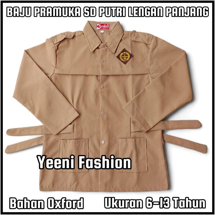 Gambar Baju Pramuka SD Putri Lengan Panjang Atasan Seragam Sekolah Pramuka Penggalang - Cokelat, 6 TAHUN dari Yeeni Fashion Shop undefined Tokopedia