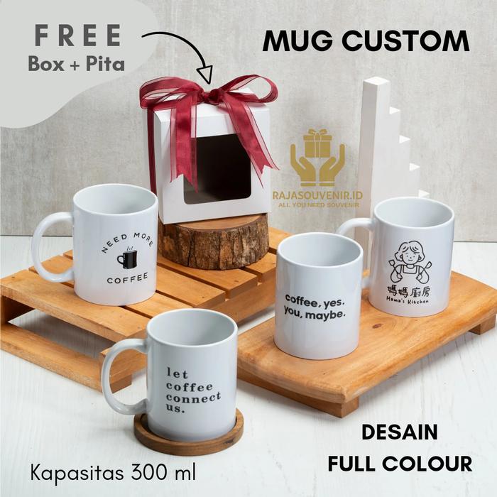 Gambar Mug Keramik Custom Printing design kiri kanan dari Raja Keramik Mug Custom Official Store undefined Tokopedia