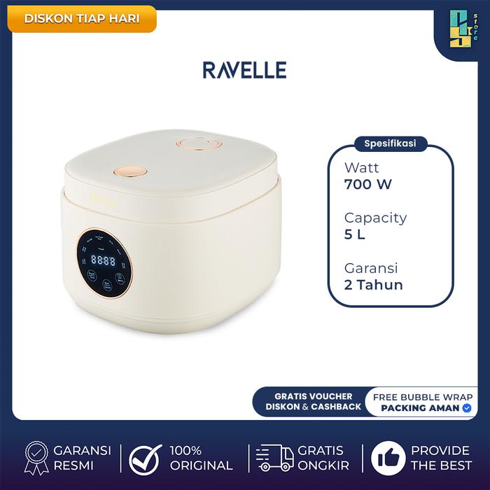 Gambar Ravelle Rice Cooker Digital Low Carbo 3 Liter Ultima White - Penanak Nasi Low Watt | Rice Cooker Ravelle - Cream dari CALFI STORE undefined Tokopedia