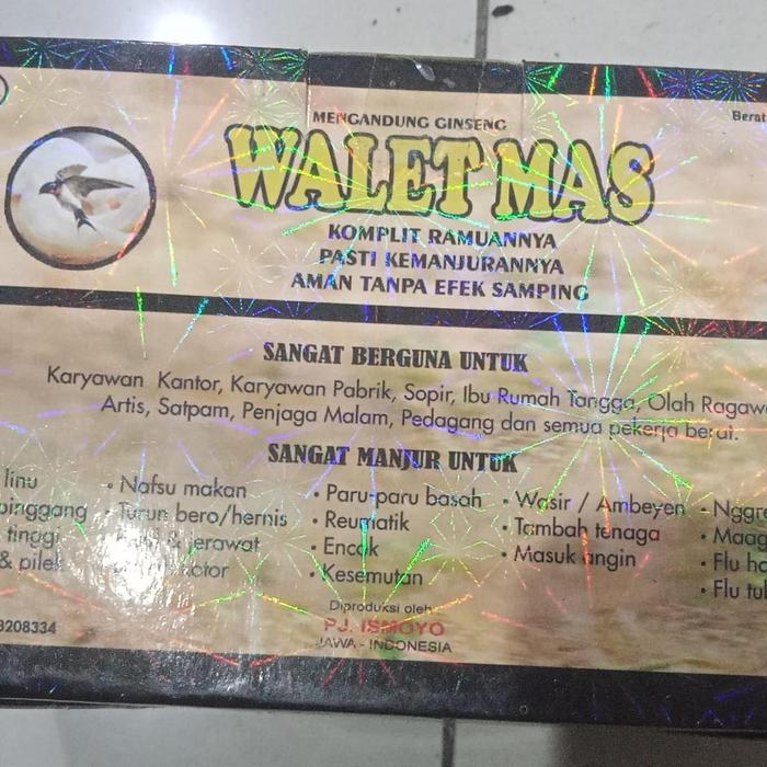 Gambar WALET MAS serbuk kuning 20 sct dari grosir jamu herbaLindo undefined Tokopedia