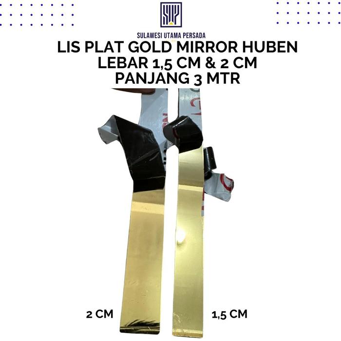 Gambar List Plat gold Mirror huben 1,5 cm dan 2 cm - 1,5 cm dari superMaterials undefined Tokopedia