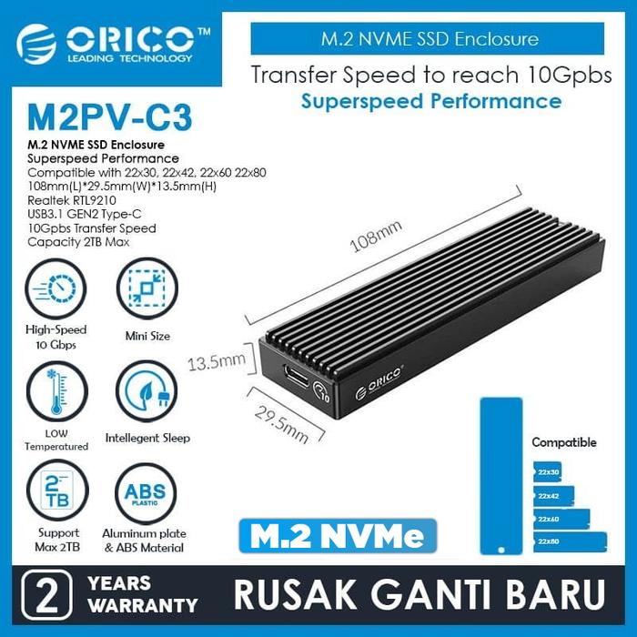 Promo ORICO M.2 NVMe SSD Enclosure - M2PV-C3 - Jakarta Utara - ORICO ...