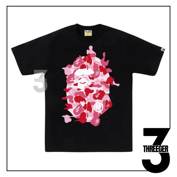 Gambar Bape ABC Pink Camo Rebuilt Big Ape Head Tee Black Original dari Threeger Store undefined Tokopedia