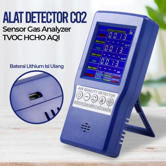 Gambar Alat Ukur Kwalitas Udara Detector CO2 Sensor Analyzer TVOC HCHO AQI - JSM-131 SC dari nicta house undefined Tokopedia