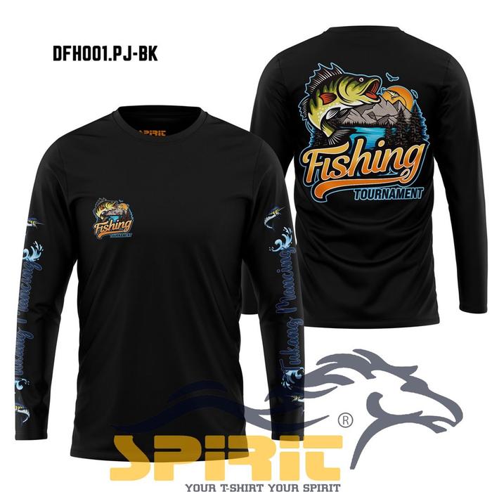 Gambar Kaos Mancing Lengan Panjang Pria Baju Pancing Mania Jumbo T Shirt Fishing Tournament Distro - Hitam, XS dari Kaos Pria T-Shirt Man Distro undefined Tokopedia