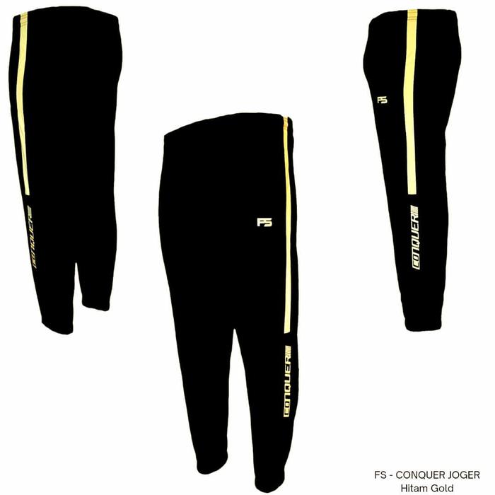 Gambar Frasser Celana Training Joger Zipper Pria Wanita Jogger Olahraga Trening Panjang Running Sweatpants Premium Original CLTRN 09 - CONQUER H GOLD, M dari Frasser undefined Tokopedia