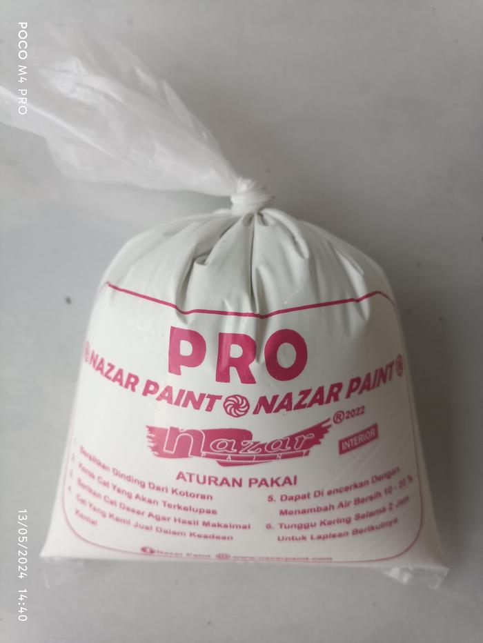 Gambar CAT TEMBOK KILOAN MURAH BERKUALITAS PRO ANTI LUNTUR 500GR - WHITE dari Cat Nazar Paint undefined Tokopedia