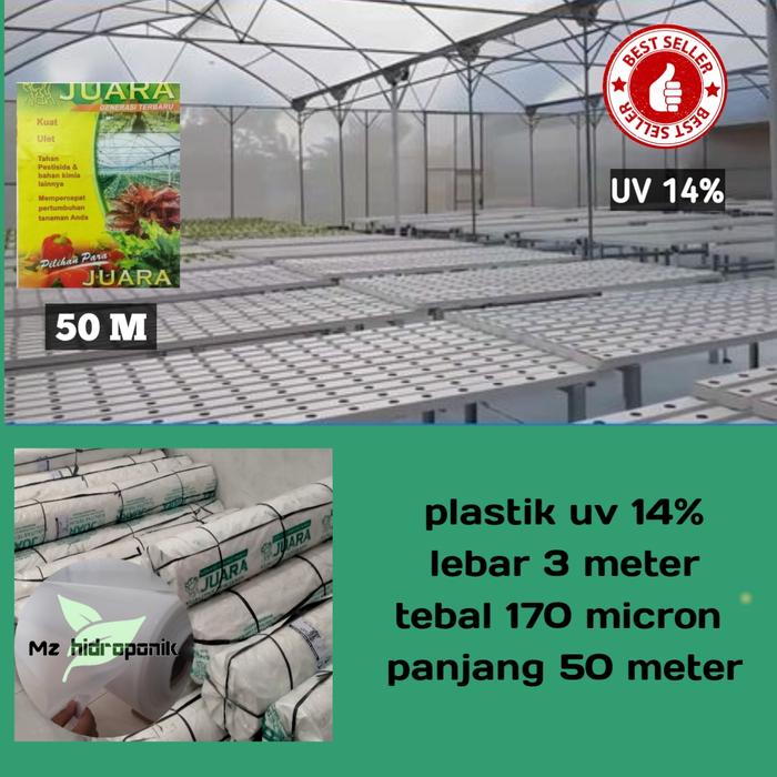 Gambar plastik UV juara uv14 % lebar 3 meter 170 micron panjang 50 meter dari mz hidroponik undefined Tokopedia